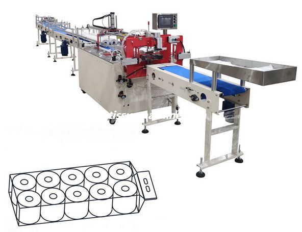 XY-AI-398A Hot Sale Semi Automatic Multi Rolls Toilet Paper Bundle Packing Machinery Price (1) XY-AI-398A Горячие продажи Полуавтоматические рулоны туалетной бумаги Упаковочное оборудование Цена (1)